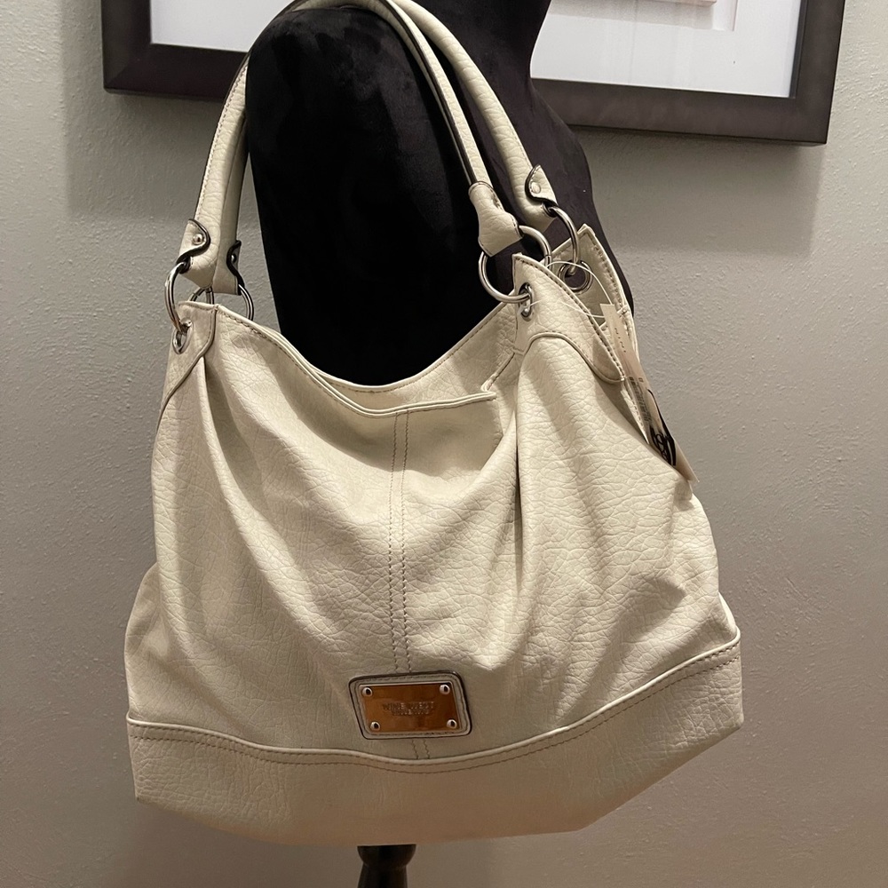 NWT NINE WEST HOBO Handbag IVORY 1325208 orig $79 - Picture 2 of 7